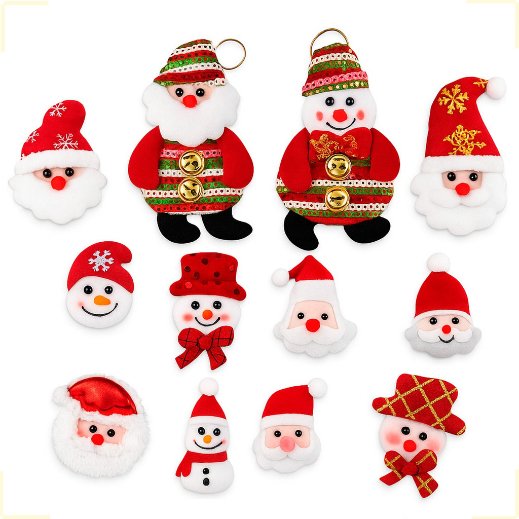 Kit Enfeite Natal 12 Pendentes De Árvore De Natal Enfeite Em Tecido Decoração Para Natal
