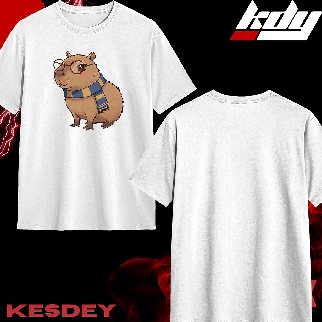 Camiseta Streetwear Masculina Feminina camisa 100% Algodão Estampada CAPIVARA CACHECOL AZUL