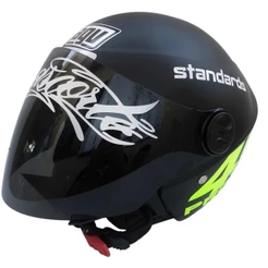 Capacete Liberty New 3 Preto Fosco Personalizado Adesivado Project 46 Vr Viseira Fumê Osascorte