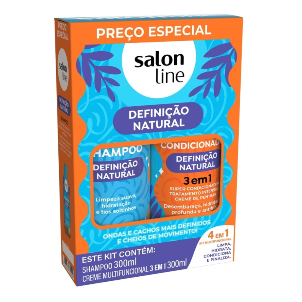 Combo de Tratamento: Creme 1kg e Kit Shampoo/Creme Multy Definição Natural Salon Line