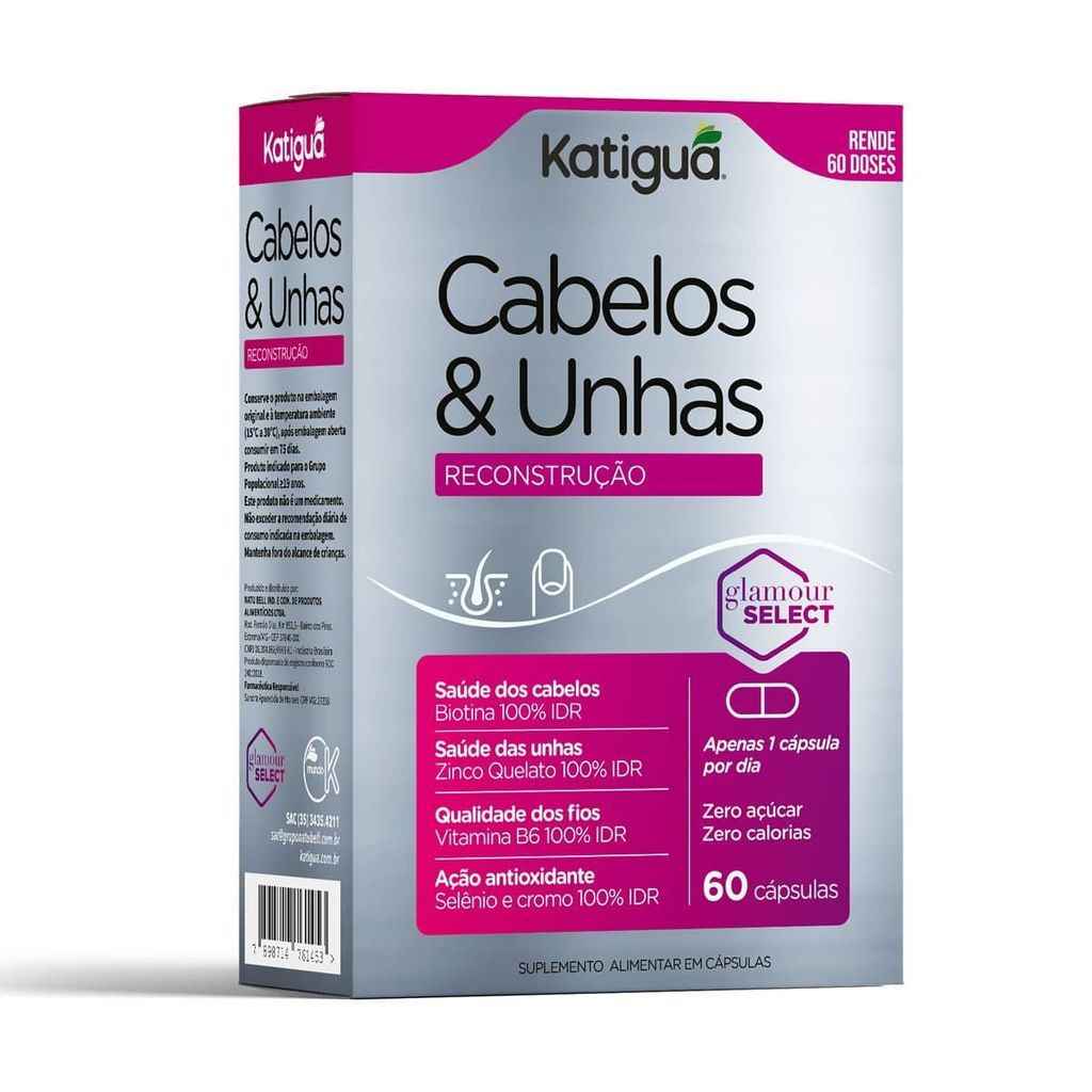 Cabelos E Unhas - 60 Cápsulas - Katiguá em Oferta na Shopee