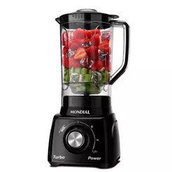 Liquidificador Mondial L-99-FB Turbo Preto 550W 220V Potente e Prático para Cozinha