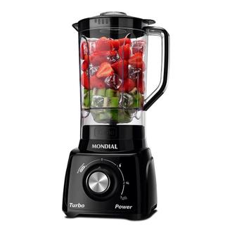 Liquidificador Mondial L-99-FB Turbo Preto 550W 220V Potente e Prático para Cozinha