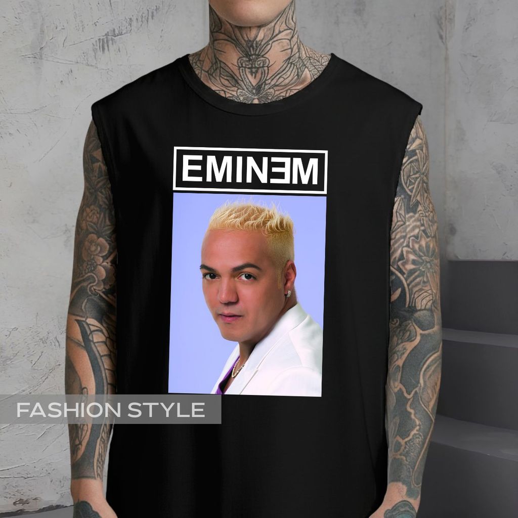 Regata Oversized Eminem Belo Meme Algodão Engraçada Cantor Brasileiro Zoeira Regata Machão Blusa Cavada
