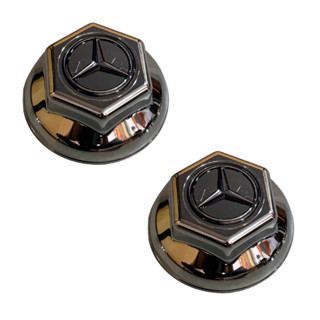 Par Sobre Tampa Cromada Cubo Dianteira MB 1113 1620c/Emblema em Oferta na Shopee