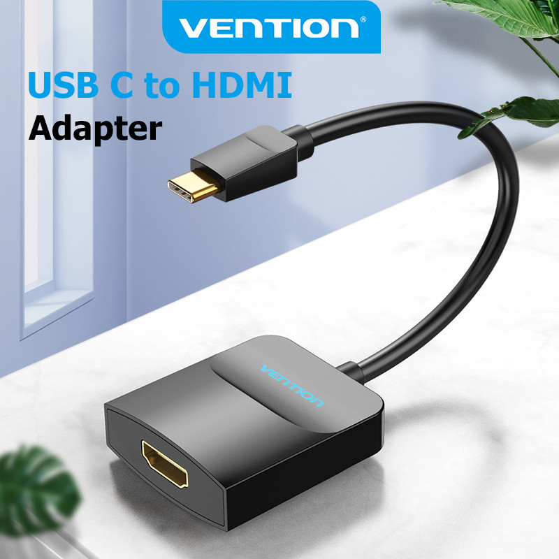 Vention Adaptador USB C Para HDMI Tipo (Compatível Com Thunderbolt 3) Cabo Conversor 4K