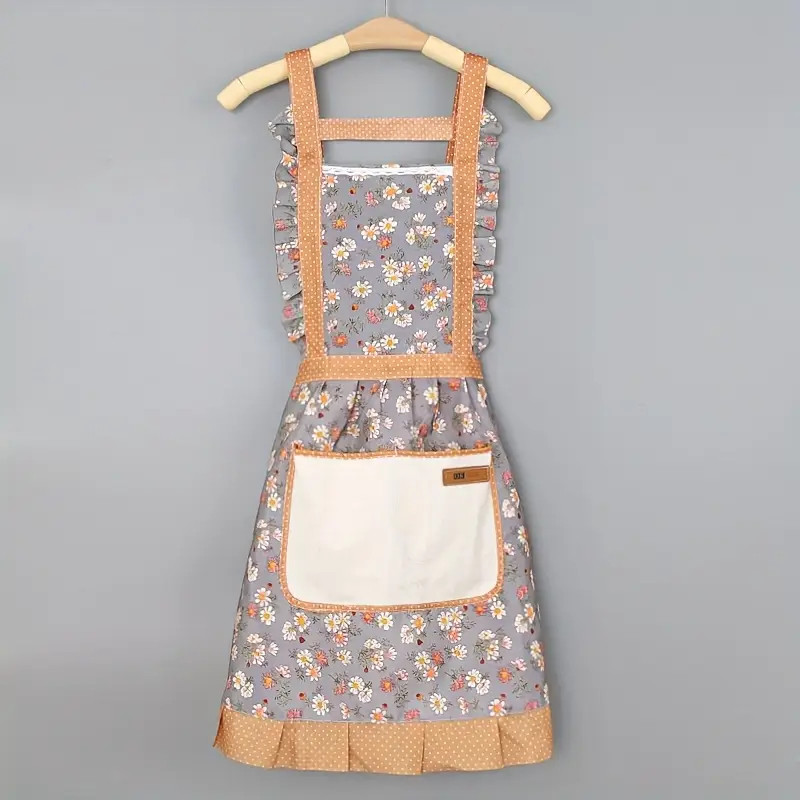 Avental De Princesa Em Renda Floral Com Um Bolso Para Toalhas De Mão À Prova D'água E Resistente Ao Oleo em Oferta na Shopee