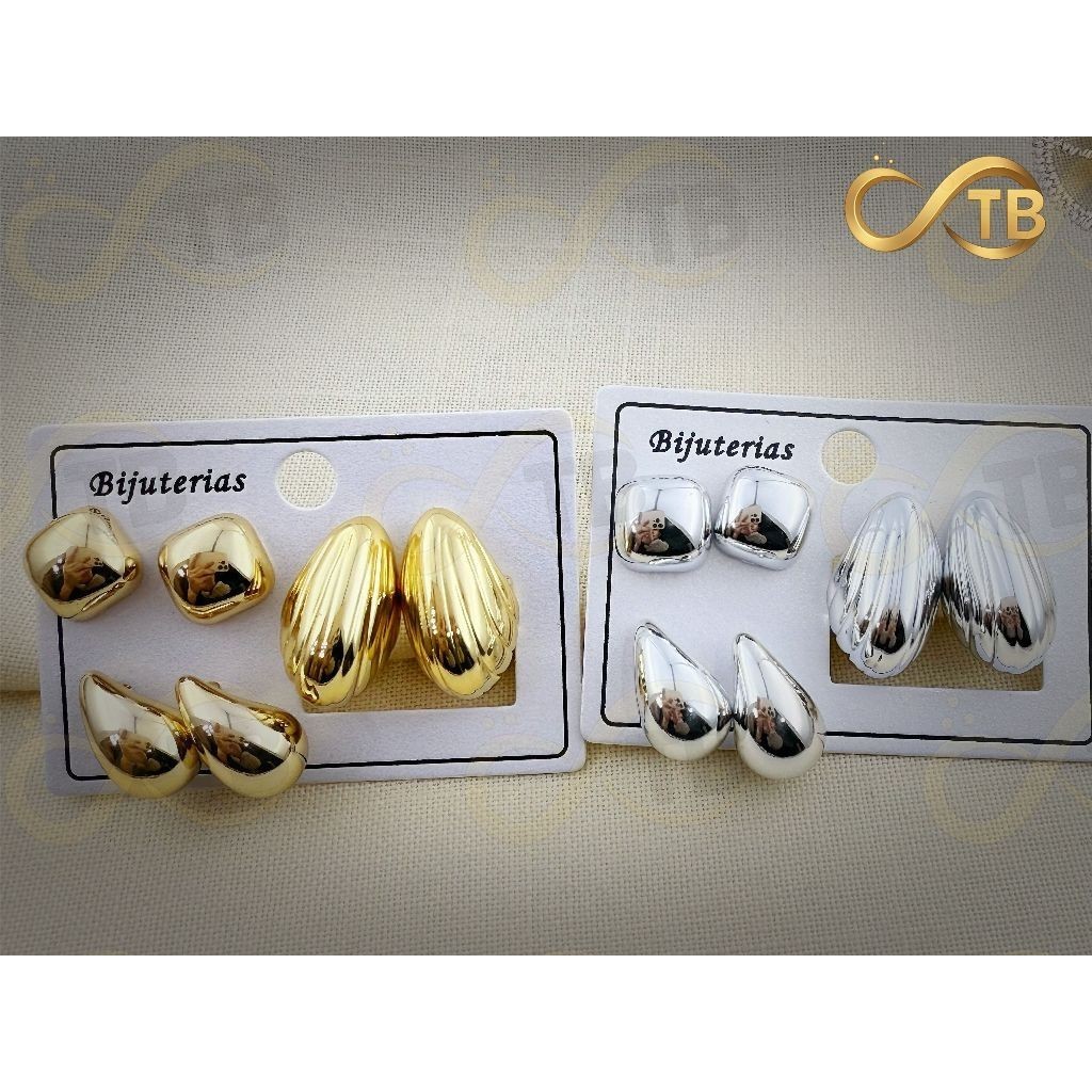 TB Brinquedos Kit 3 Pares Brincos Argola Cravejados Dourado 18K Prata Jóias Femininas Antialérgicas em Oferta na Shopee