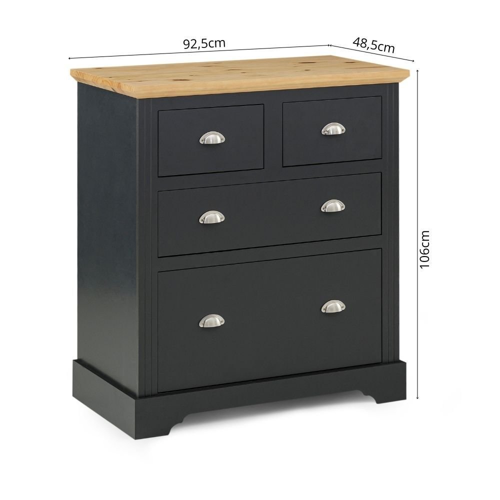 Cômoda 4 Gavetas Toledo Cinza Cinza — imagem 2 de 2