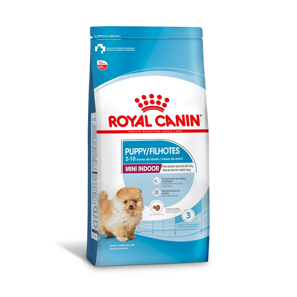 Ração Seca Mini Indoor Puppy para Cães Filhotes de Pequeno 2,5Kg Royal Canin