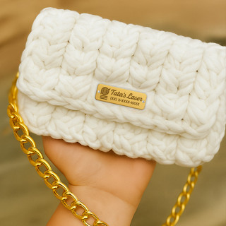 Etiquetas Personalizadas em Acrílico 3x1cm para Artesanato e Crochê em Oferta na Shopee