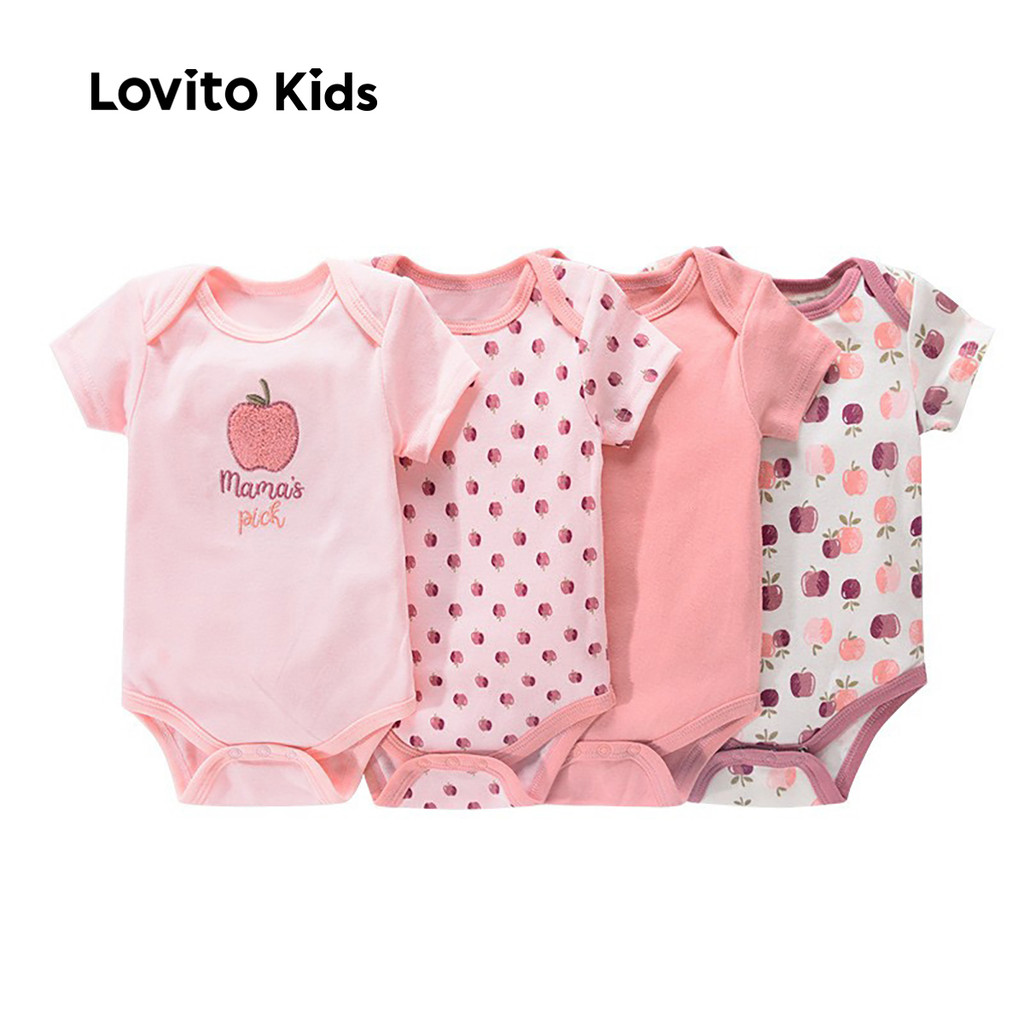 Detalhes do Lovito Bodies Infantis Delicados Primavera/Verão Bebê LNL123098