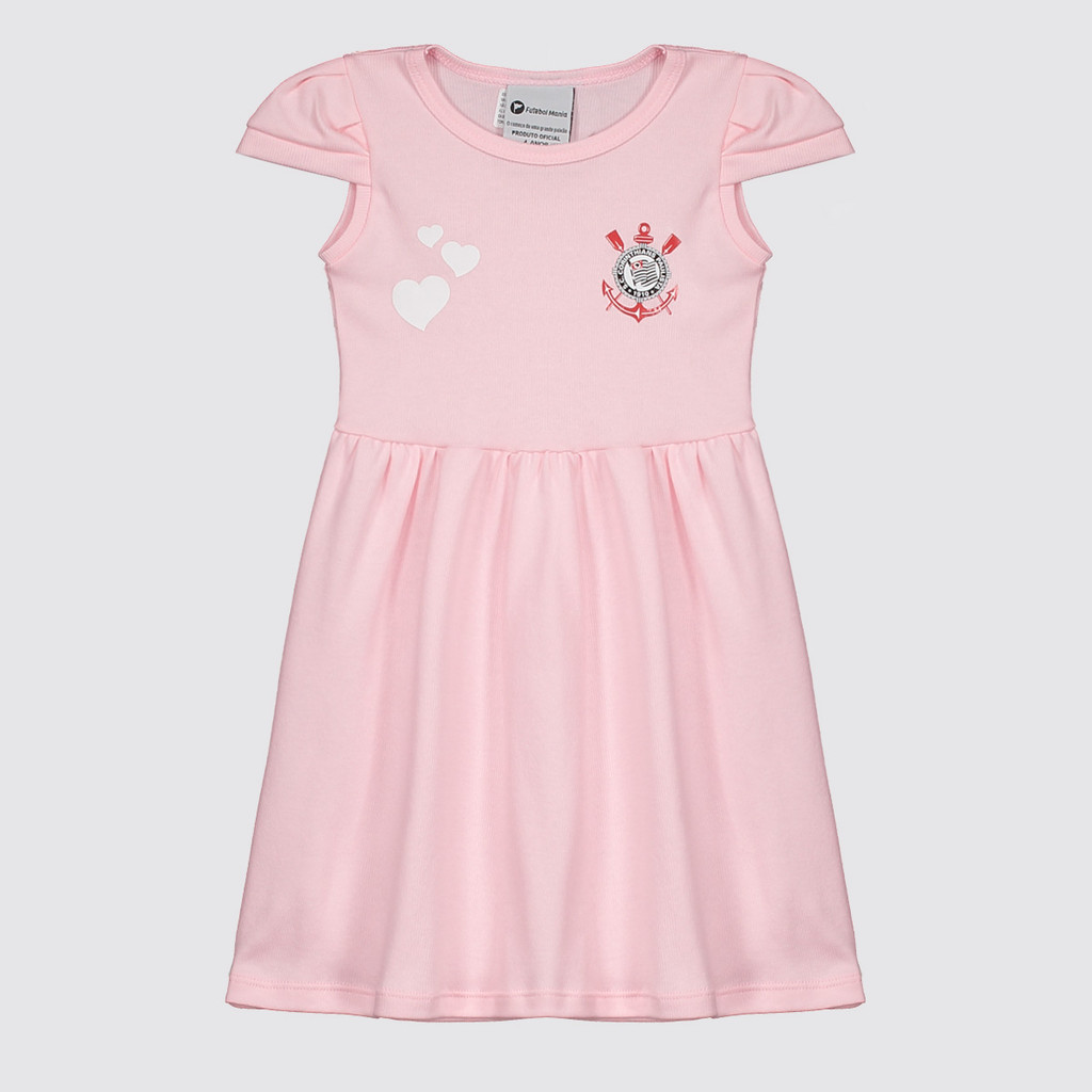 Vestido Corinthians Infantil Rosa