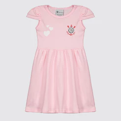 Vestido Corinthians Infantil Rosa