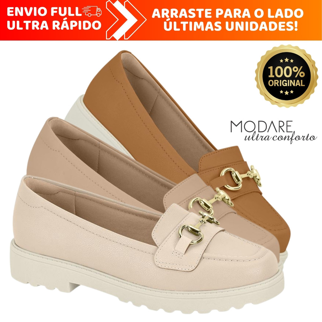Sapato Mocassim Modare Ultra Conforto Tratorado Estilo Oxford Em Couro Napa Original