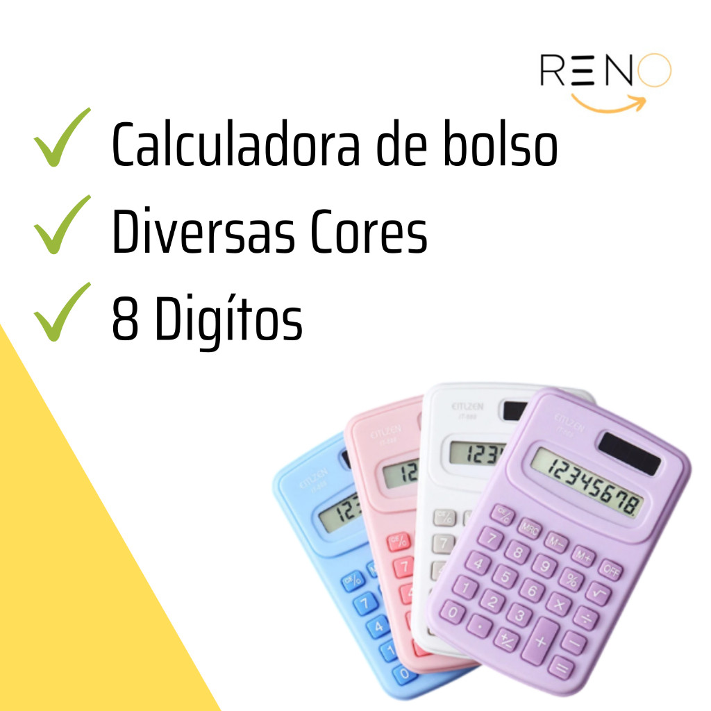 Kit 3/5/10 Mini Calculadora De Bolso Matemática Plástica De 8 Dígitos Portátil De Alta Qualidade Cores Misturadas — imagem 2 de 2