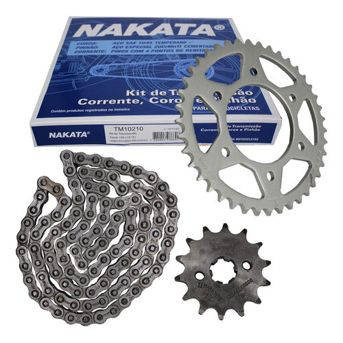 Kit Relação Transmissão Factor Fazer 150 2013 A 2023 Nakata Metal