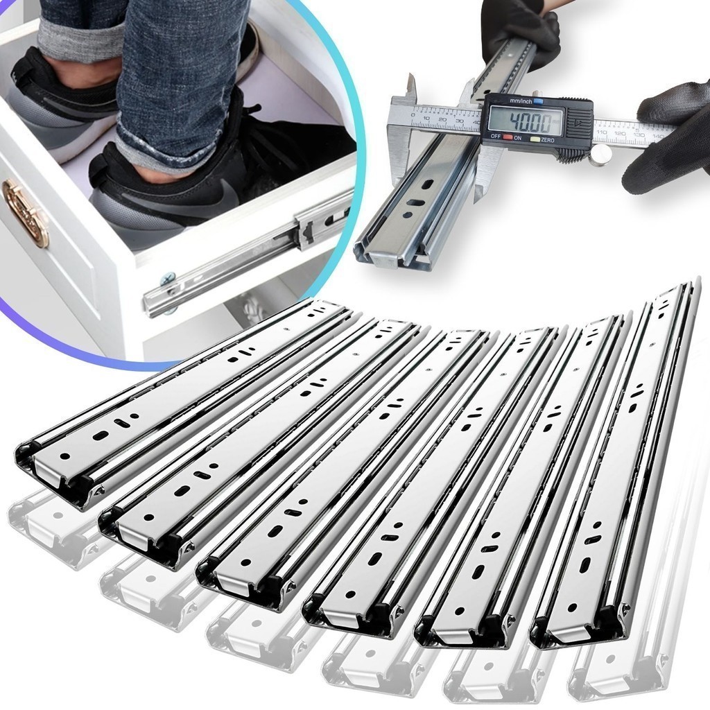 12 Corrediça Telescópica H40 50cm 6 PAR 500mm Reforçada Resistente 40KG Trilho 6 Pares
