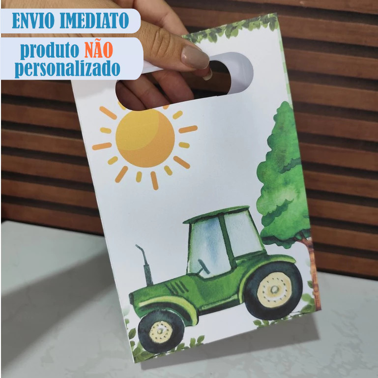 10 Sacolinhas TRATOR VERDE - Sacolas para lembrancinha de aniversário infantil - Pegue e Monte em Oferta na Shopee