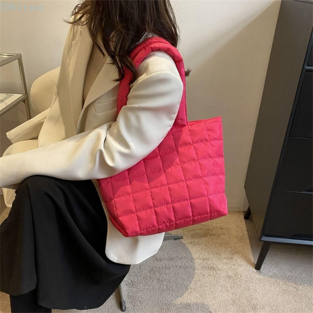 Bolsas Casuais BLISSC , Bolsa De Ombro Feminina Estilo Coreano De Cor Sólida Compras Acolchoada Com Zíper