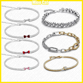 Pulseira Halo em Forma de Coração DIY Banhada a Prata S925 + Bolsa de Veludo THBE BQMQ