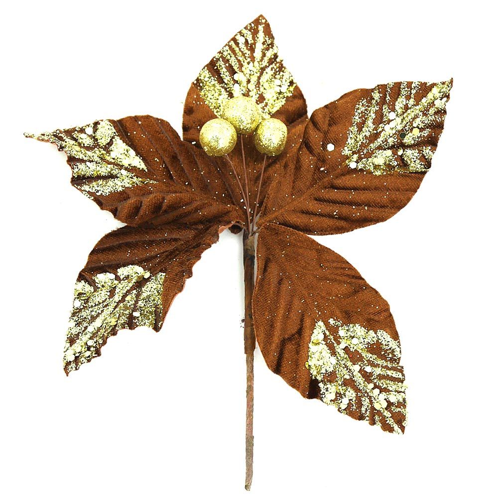Flor Bico 20cm Marrom Gliter Cazza CV255340