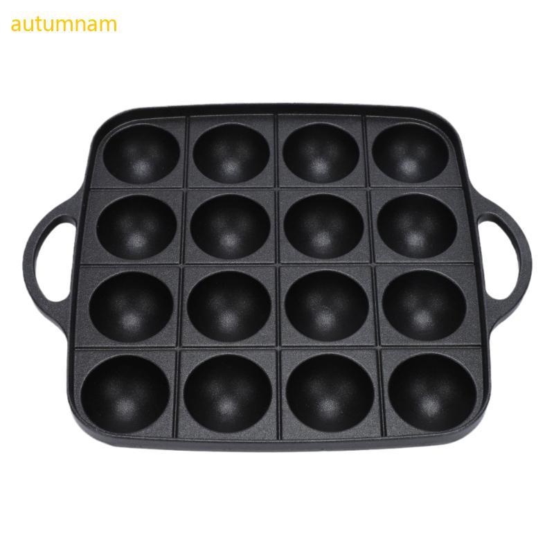 Autumnam Antiaderente Polvos Panqueca Fabricante Polvoes Almôndega Panelas Cozinha 16 Buracos Grelhas Alumínio Pan