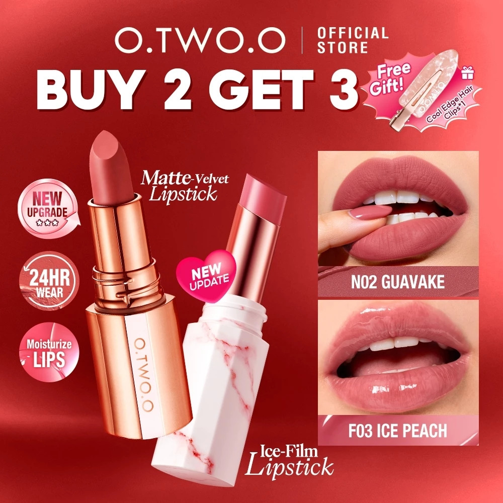 Batom Matte O.Two.O de Longa Duração com 11 Cores Vibrantes