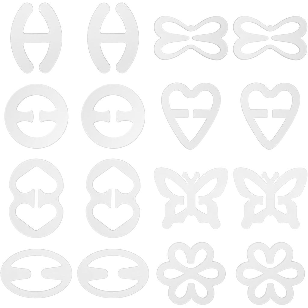 16 Peças de Clipes para Alças de Sutiã, Clipes para Sutiãs de Costas Cruzadas para Ocultar as Alças, Suportes Disfa