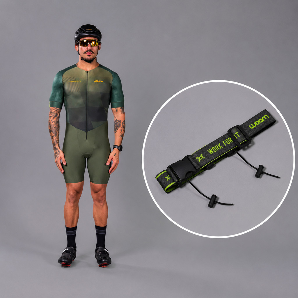Macaquinho Triathlon com manga Carbon Phantom Masculino + Porta Número