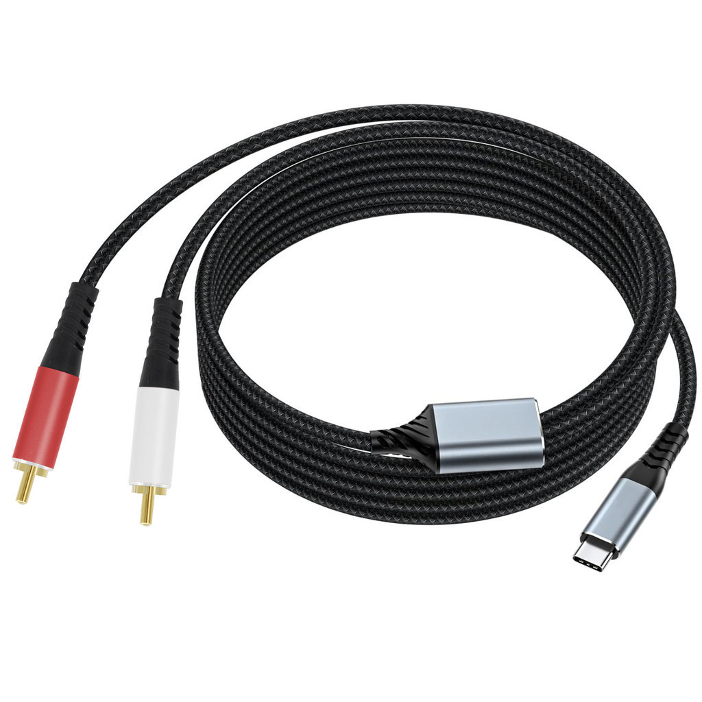 Cabo de áudio tipo c para lótus duplo Cabo adaptador de extensão de áudio para celular com Chip DAC integrado