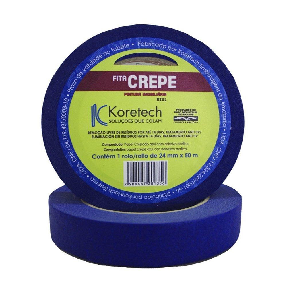 Fita Crepe Pratik Pintura Imobiliária Azul 24mmX50m