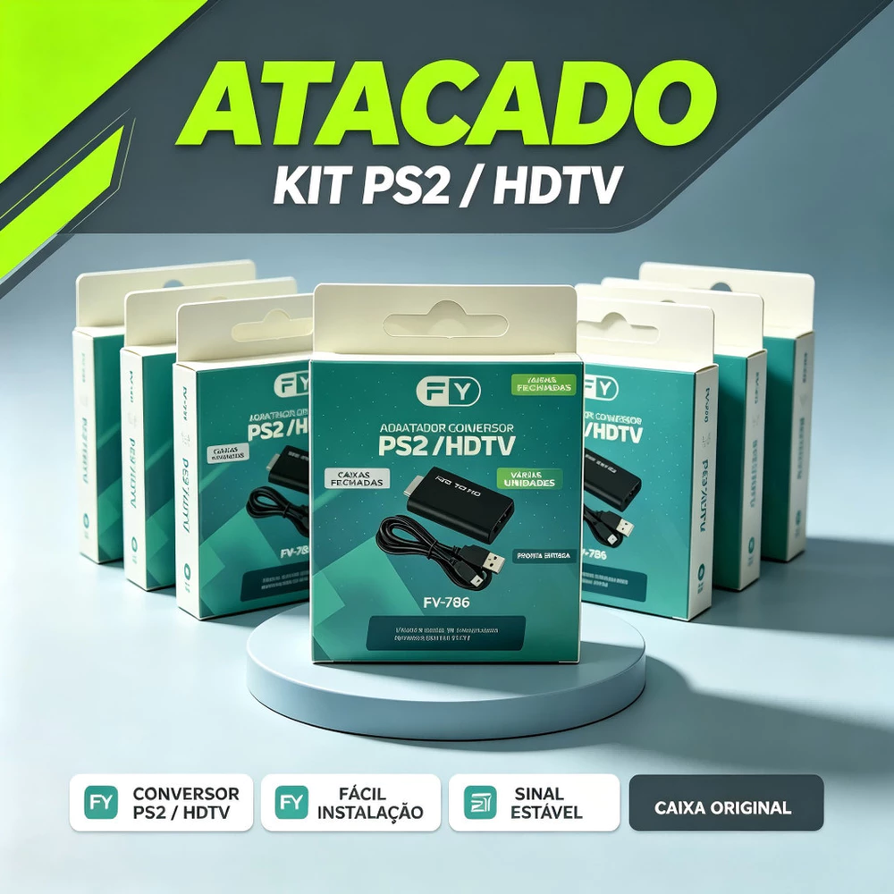 Atacado kit 5/10 Pcs Cabo Conversor AV Para HDMI 4K 1080p Adaptador De Áudio E Vídeo Compatível Com PS2 E PS3