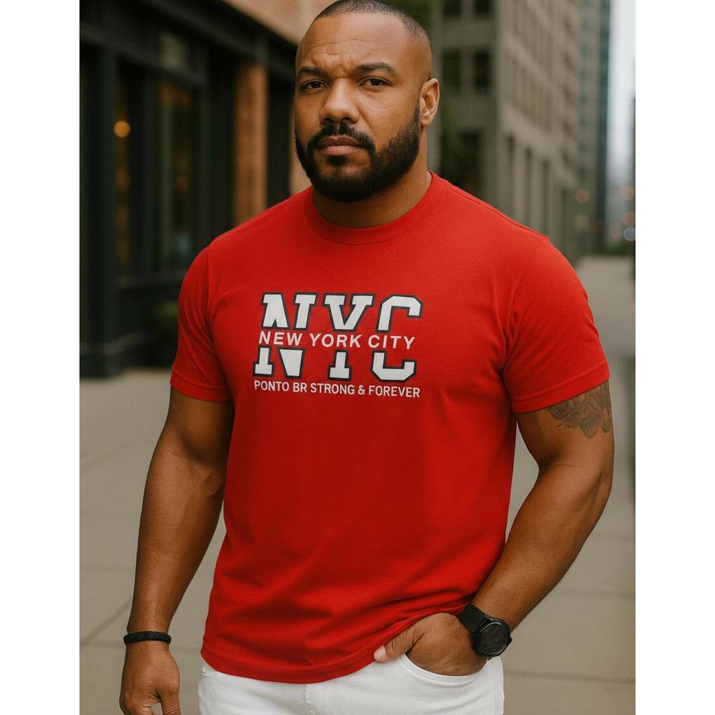 Camiseta Masculina Pontobr Bordado  100% Algodão Premium