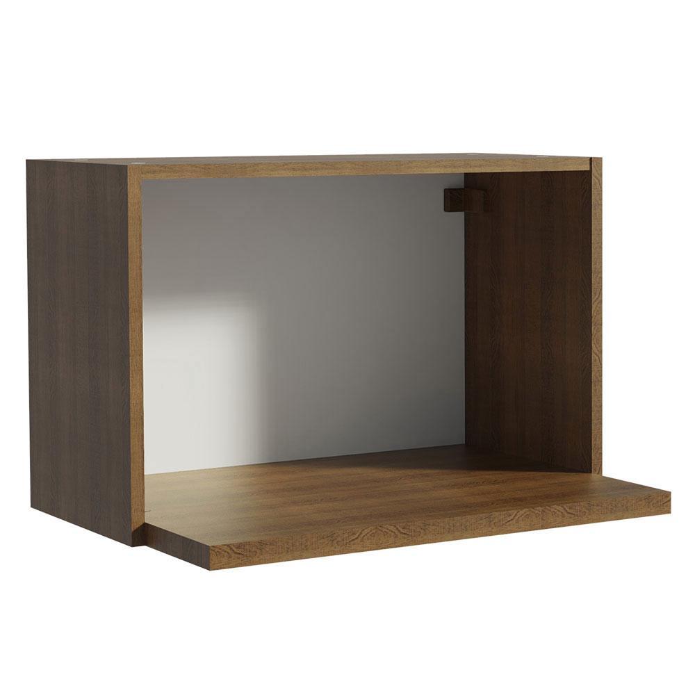 Armário Aéreo Madesa para Glamy, Lux, Reims 60 cm com Nicho para Microondas e Forno Elétrico Rustic