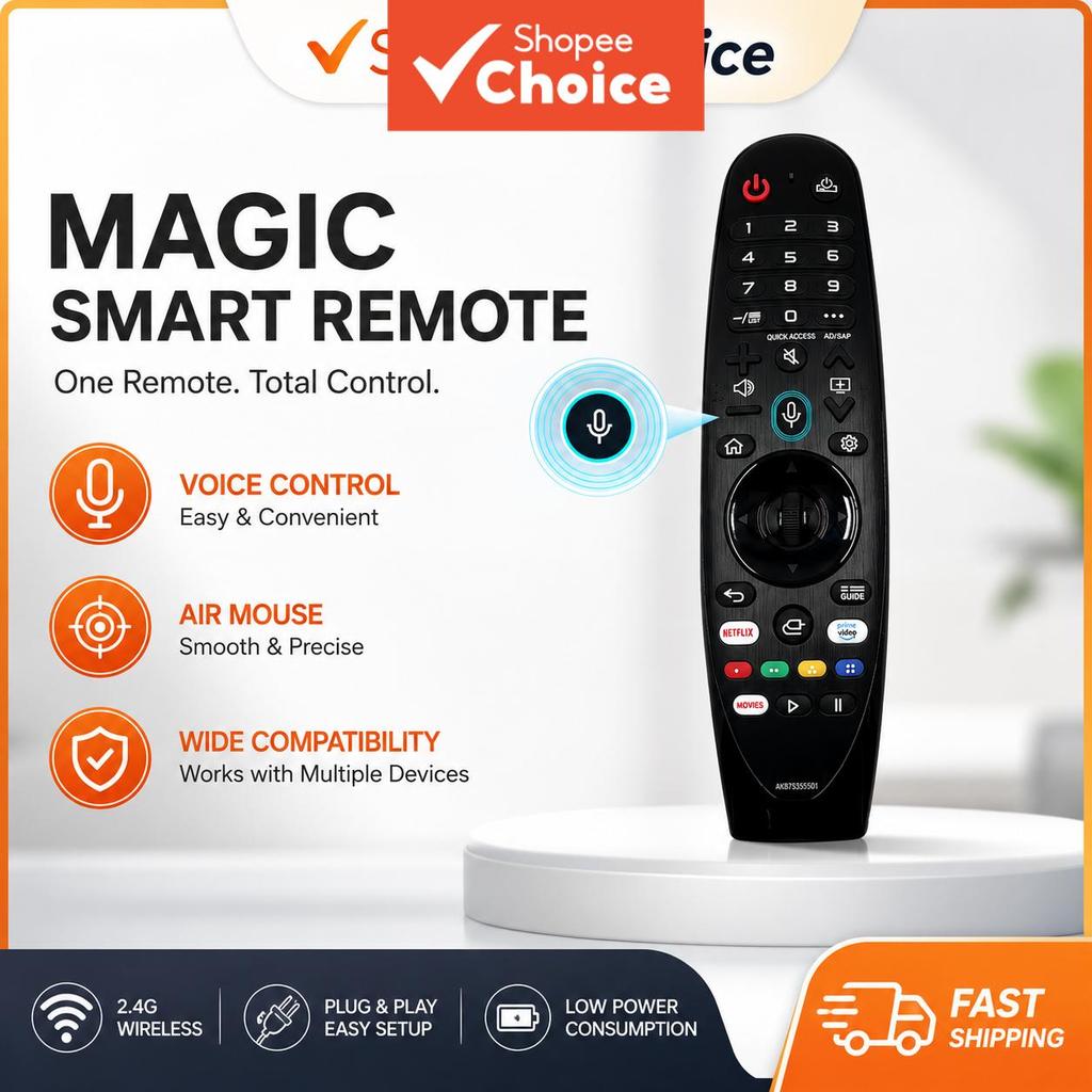 Controle Remoto de Voz Mágico para TV Smart LG AN-MR20GA AKB75855501 Substituto do Mouse Apontador