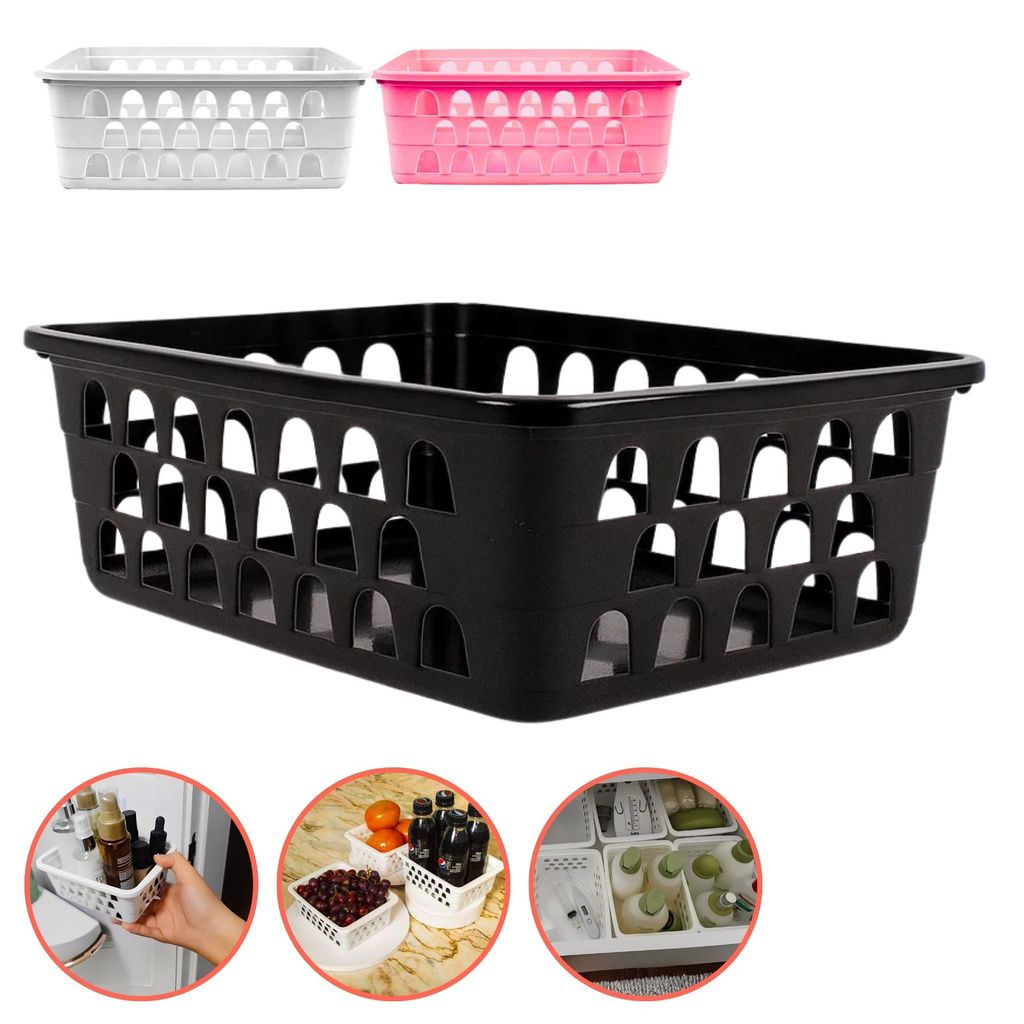 Conjunto Cestos Organizador 6/10 Empilhável Maquiagem Gaveta Cozinha Multiuso Geladeira Roupa Íntima