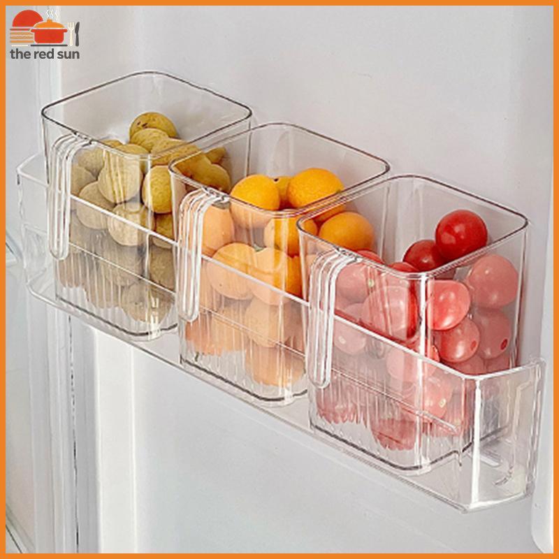 TSBR Transparente Organizador De Geladeira Recipientes De Armazenamento De Alimentos Cestas De Frutas Vegetais Frescos C