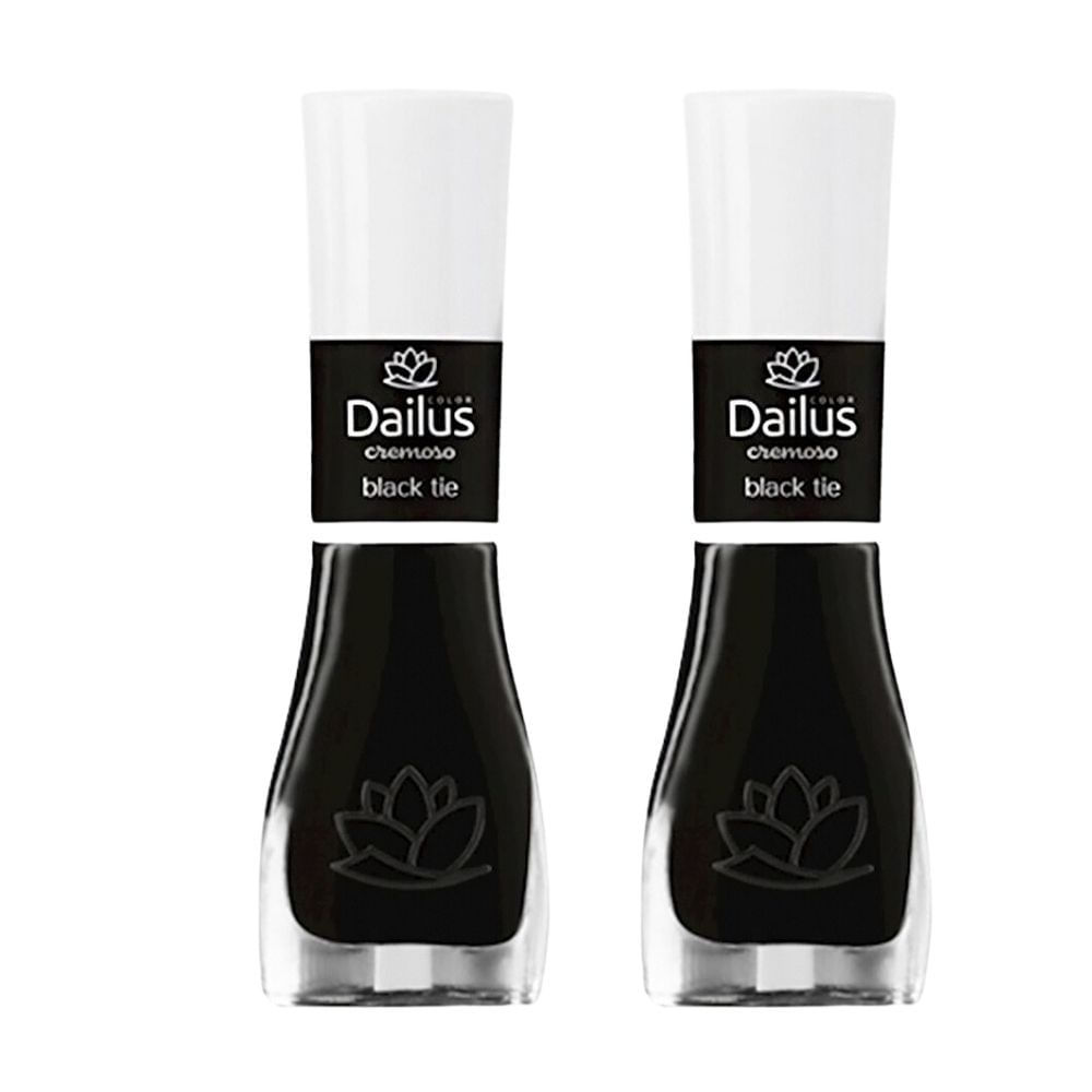 Kit 2 Esmalte Dailus Color Cor Black Tie com 8ml