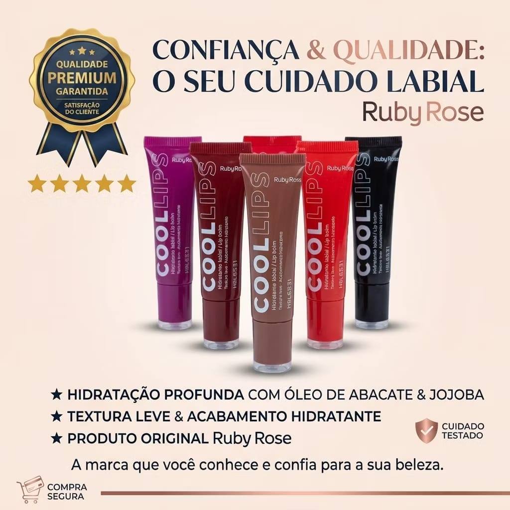 Lip Balm Cool Lips Ruby Rose Hidratante Labial Com Cor HBL6531