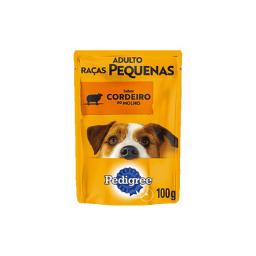 Pedigree Ração Úmida Sachê Cordeiro ao Molho Cães Adultos Raças Pequenas 100g