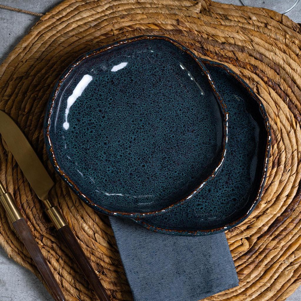 Conjunto com 4 Pratos de Sobremesa Orgânico Eco Safira Ø19cm — imagem 2 de 2