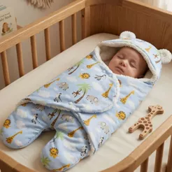 Saco de Dormir Bebê Sherpa 65x30cm Micropercal 200 Fios Quentinho com Botão