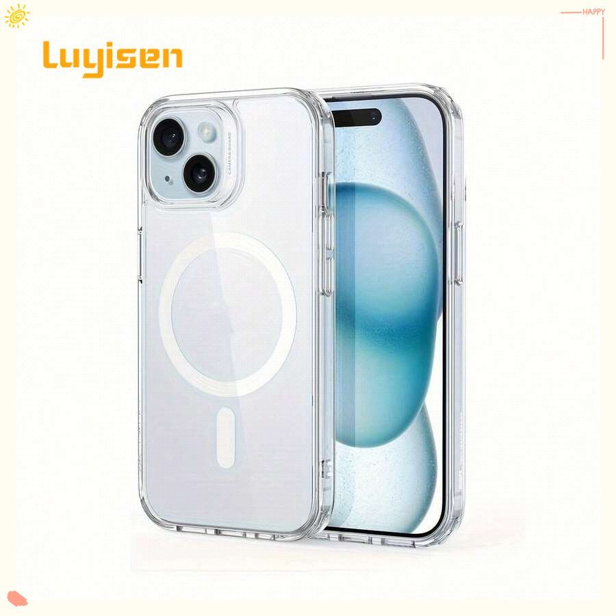Capa Protetora Transparente de Acrílico Magnética de Luxo com Carregamento Sem Fio e Resistência a Impactos Compatível c