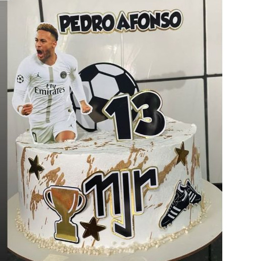 Topo de bolo tema futebol- Neymar Junior