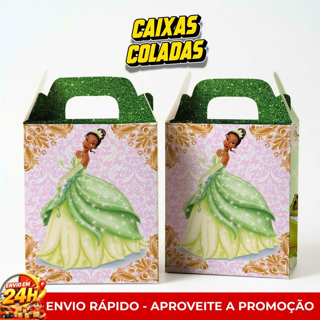 Kit Festa Princesa e o Sapo Princesa Tiana Lembrancinhas maletinha Festa Aniversario Decoracao Infantil