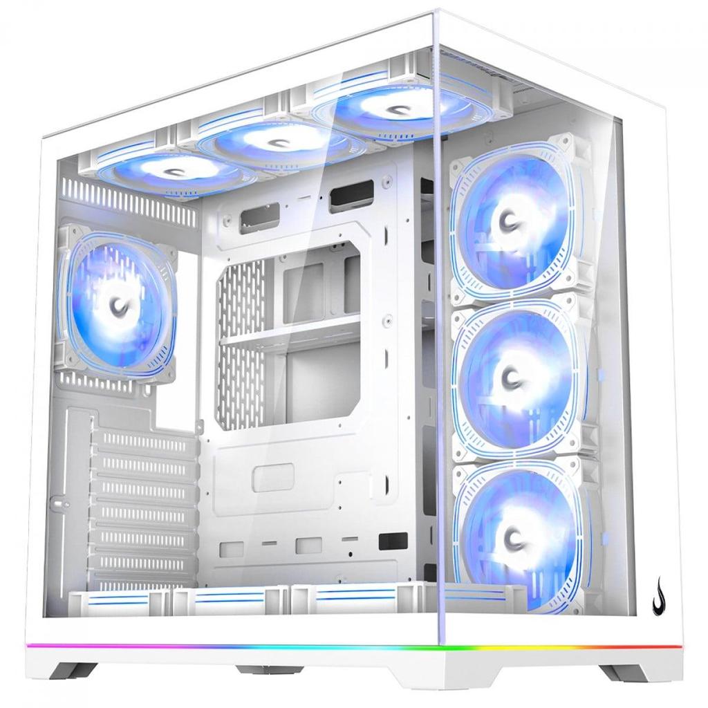 Gabinete Gamer Rise Mode Galaxy Glass Standard V2 Led ARGB, Mid Tower, Vidro Temperado, ATX, Sem Fonte, Sem Fan, Branco