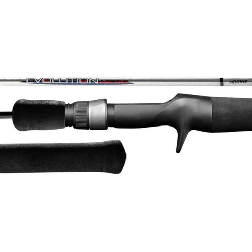 Vara de Pesca Marine Evolution Micro EVM-C391UL 1,20m 10lb Carretilha Carbono Ultra Leve Esportiva Prateado 8 Guias