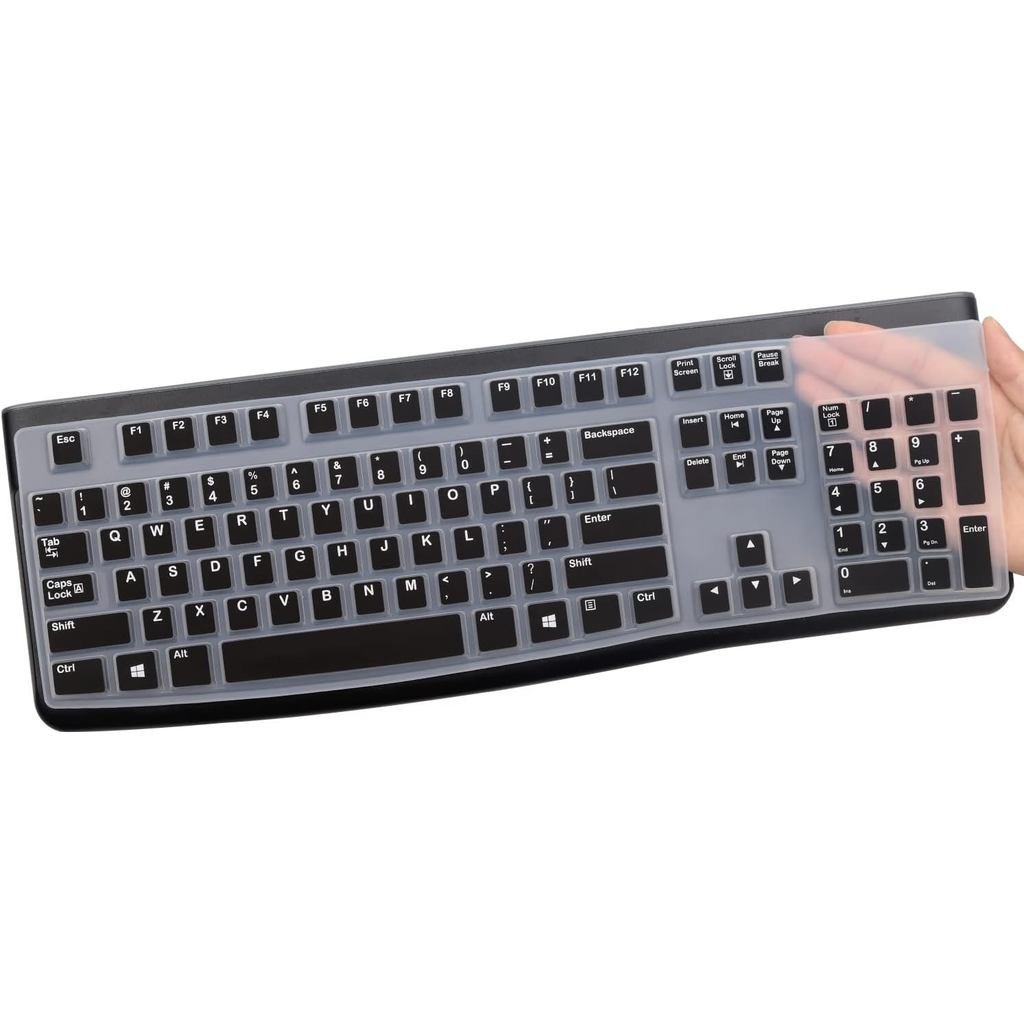 Capa de Silicone para Teclado Logitech K120 & MK120, Teclado Ergonômico de Mesa USB com Fio, Capa Protetora para Teclado