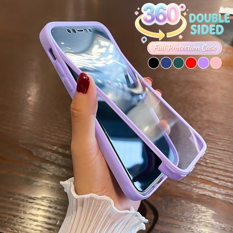 360 ° Capa Completa À Prova De Choque Para Samsung Galaxy A07 A17 A27 A37 A57 A06 A16 A26 A36 A56 A15 A55 Transparente